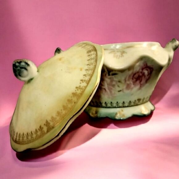 Sugar Bowl Limoges France Hand Painted Signed With/Lid - Picture 13 of 15